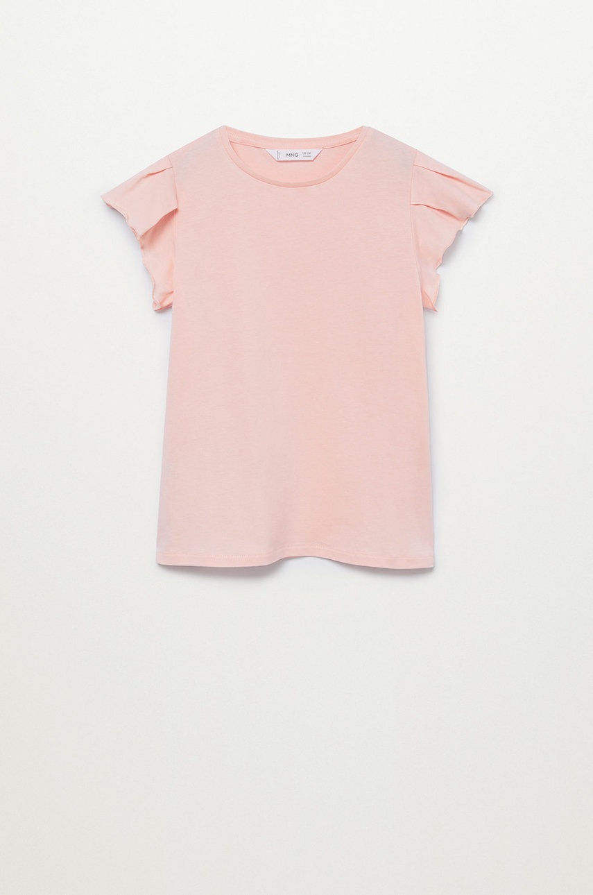 

Mango Kids - Детска тениска Soft 110-164 cm, Розов
