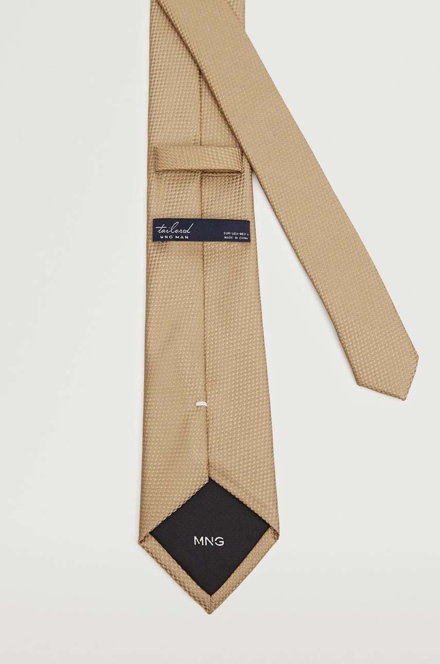 

Краватка Mango Man Basic7 колір бежевий