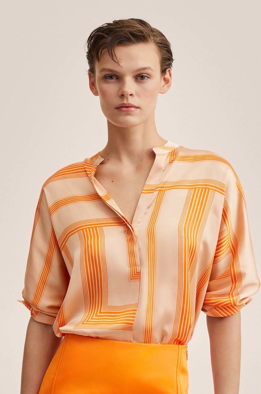 Mango bluzka Vivian damska kolor pomarańczowy wzorzysta