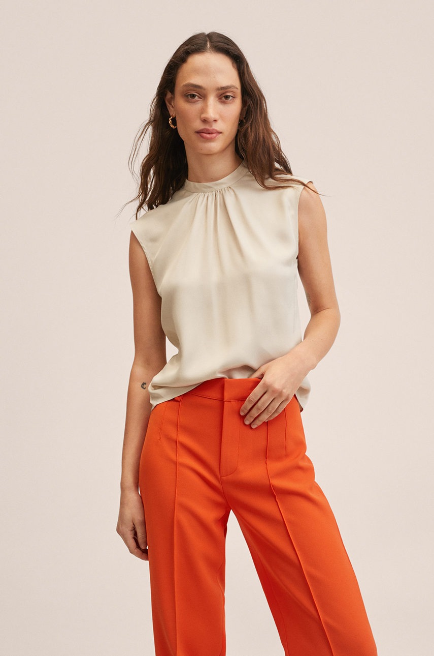

Блуза Mango Natalie дамска в сиво с изчистен дизайн, Сив