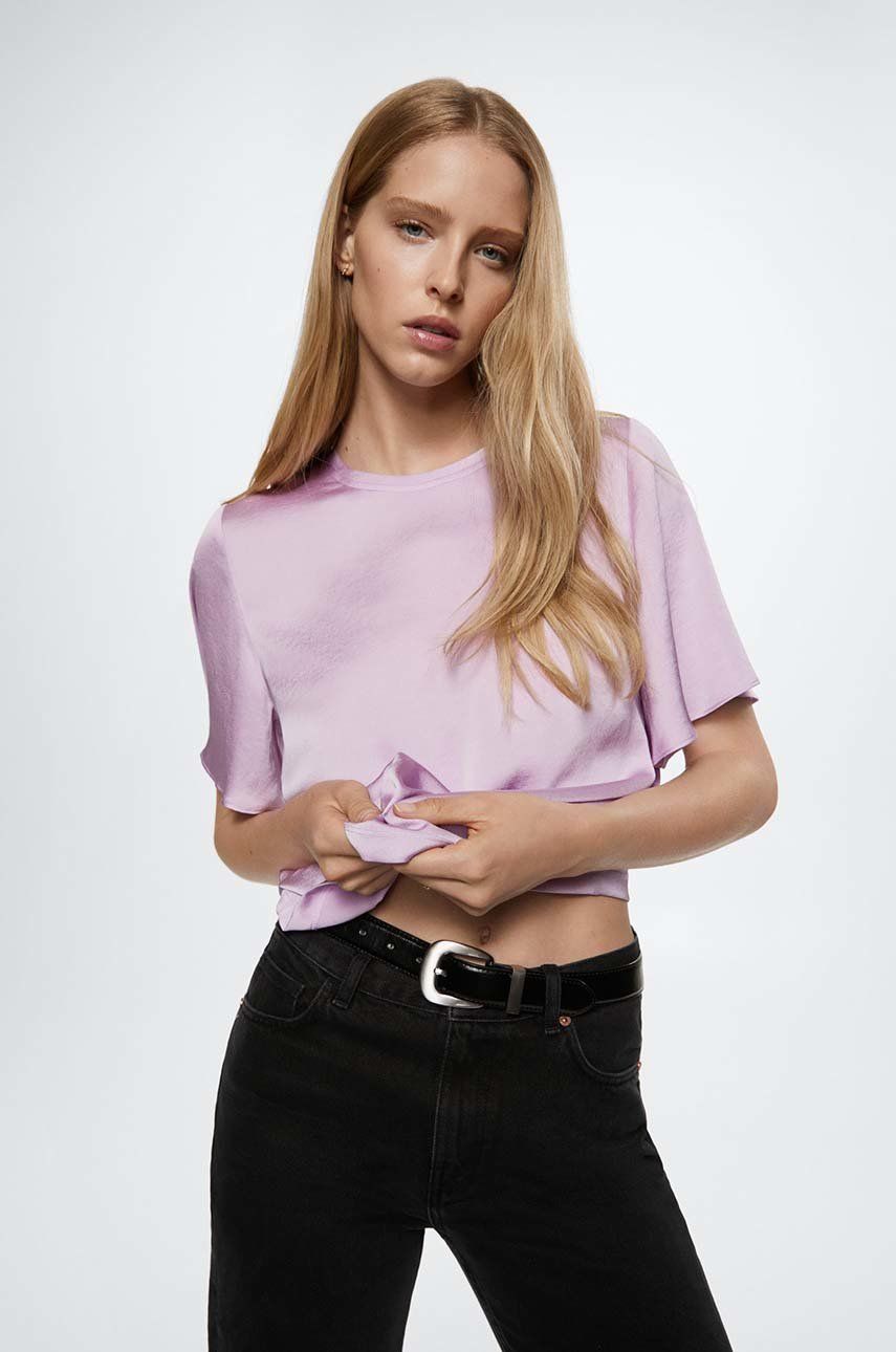 Mango bluzka Nice damska kolor fioletowy gładka