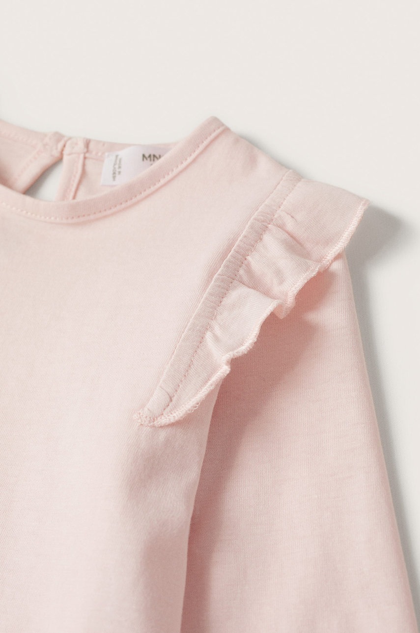 

Дитячий бавовняний лонгслів Mango Kids Italy колір рожевий