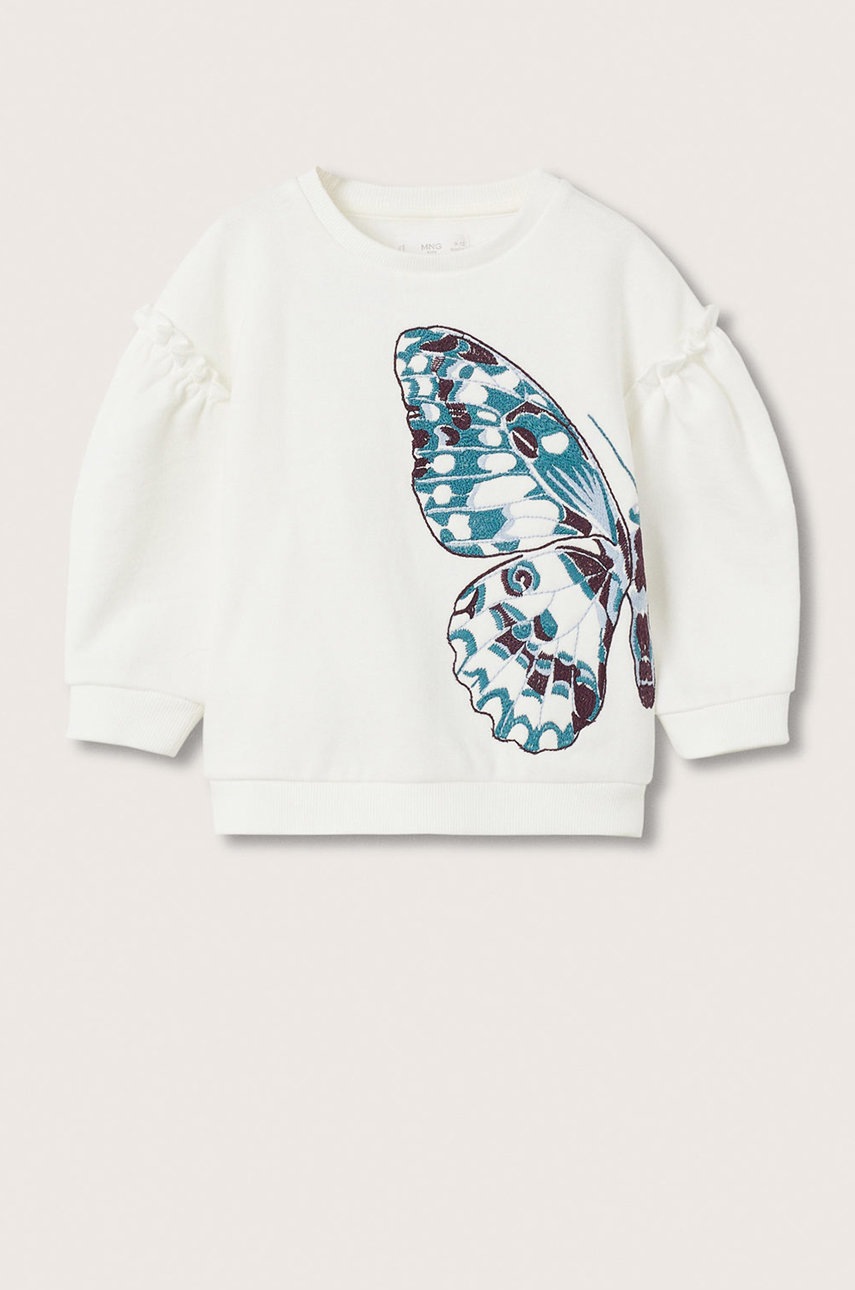 

Детски суичър Mango Kids Alasb в бяло с апликация, Бял