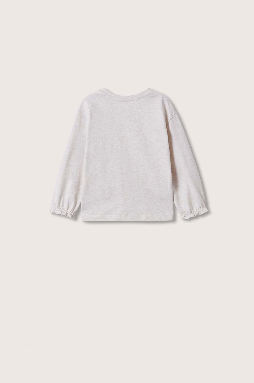 

Хлопковый детский лонгслив Mango Kids цвет бежевый