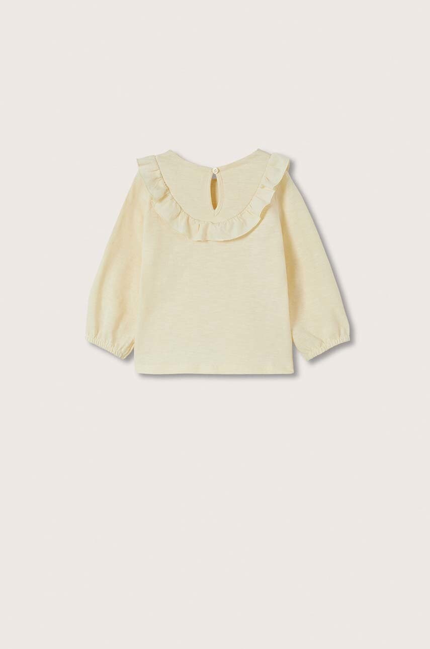 

Дитяча бавовняна блузка Mango Kids колір жовтий гладка