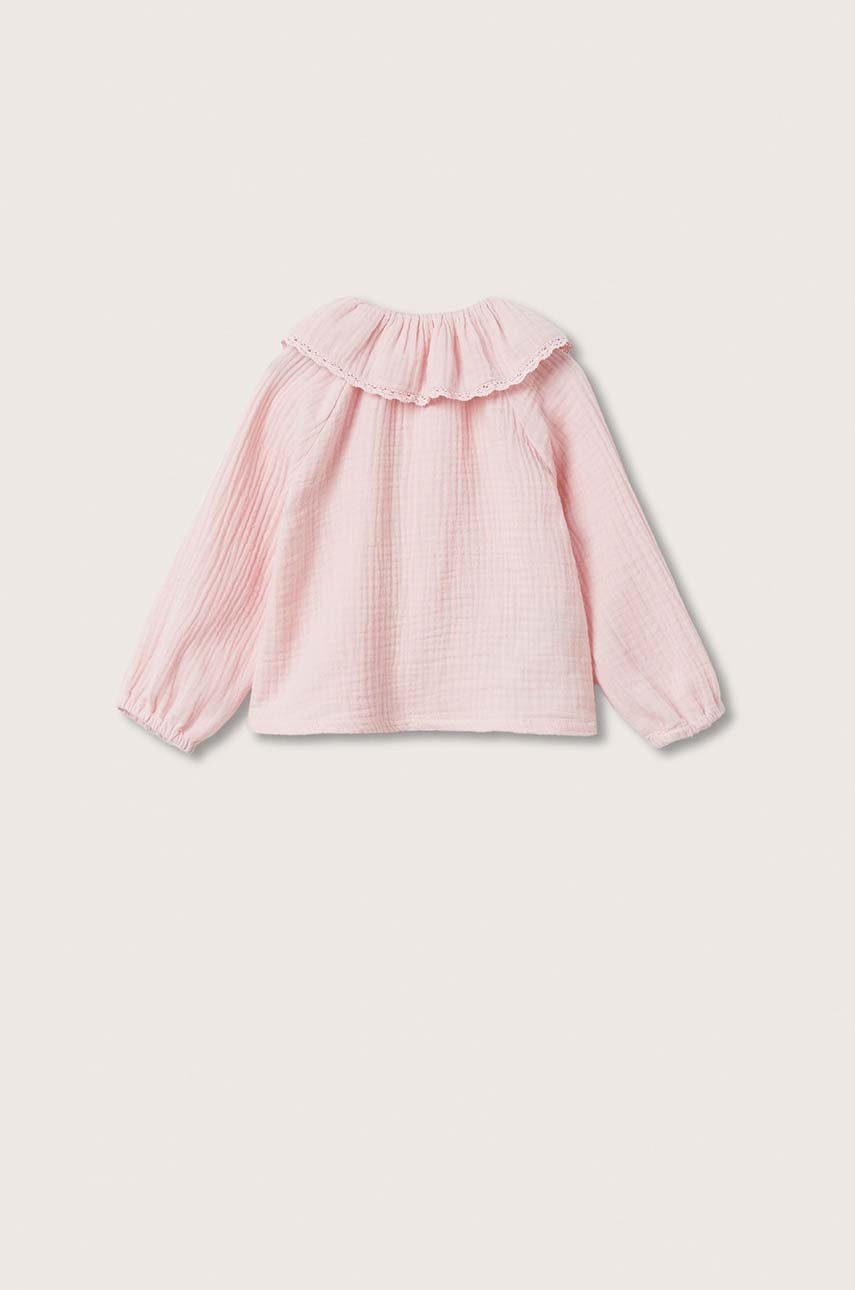

Дитяча бавовняна блузка Mango Kids колір рожевий гладка