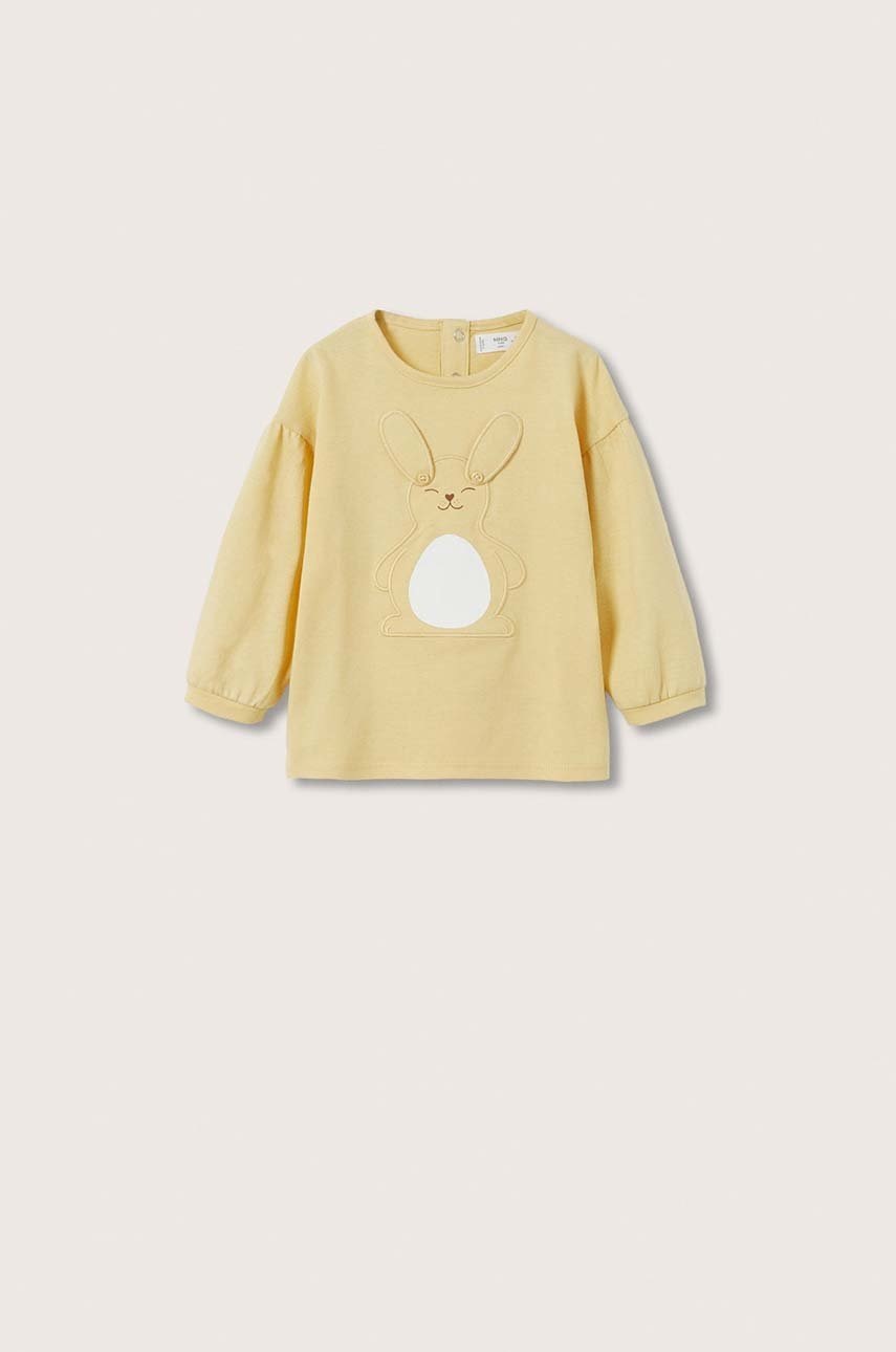 

Детска блуза с дълги ръкави Mango Kids в жълто, Жълт