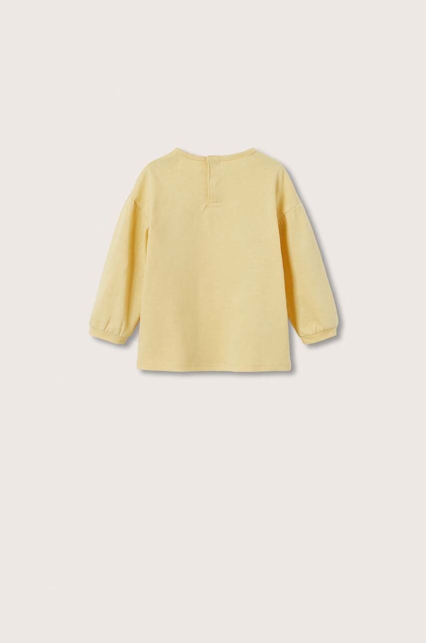 

Дитячий бавовняний лонгслів Mango Kids колір жовтий