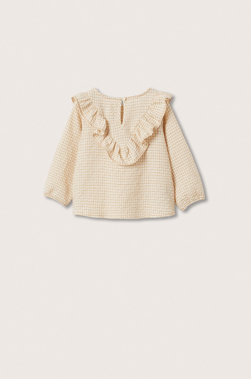 

Детска блуза Mango Kids в жълто с десен, Жълт