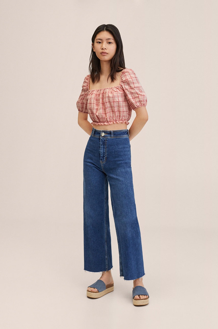 

Дитяча блузка Mango Kids Pink колір рожевий в клітинку