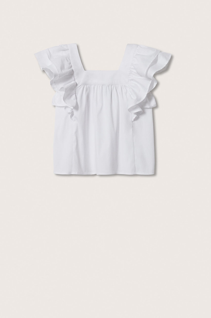 

Детска блуза Mango Kids Llafranc в бяло с изчистен дизайн, Бял