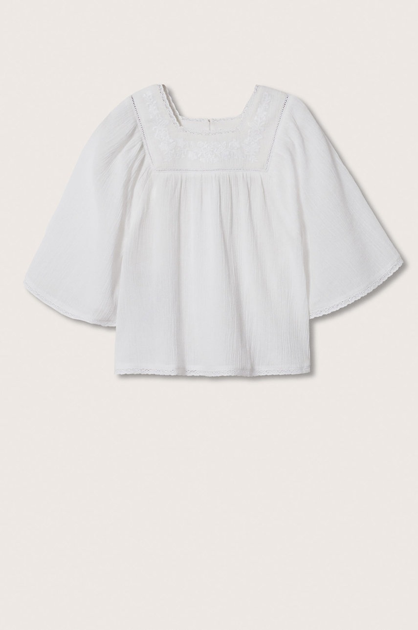 

Детска блуза Mango Kids Eugenia в бяло с изчистен дизайн, Бял