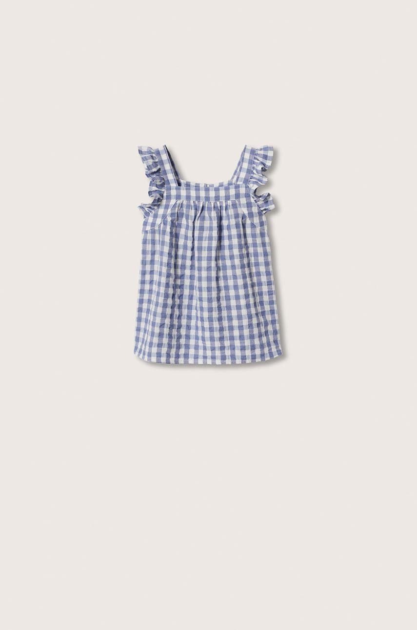 

Детска блуза Mango Kids Blueb на каре, Син