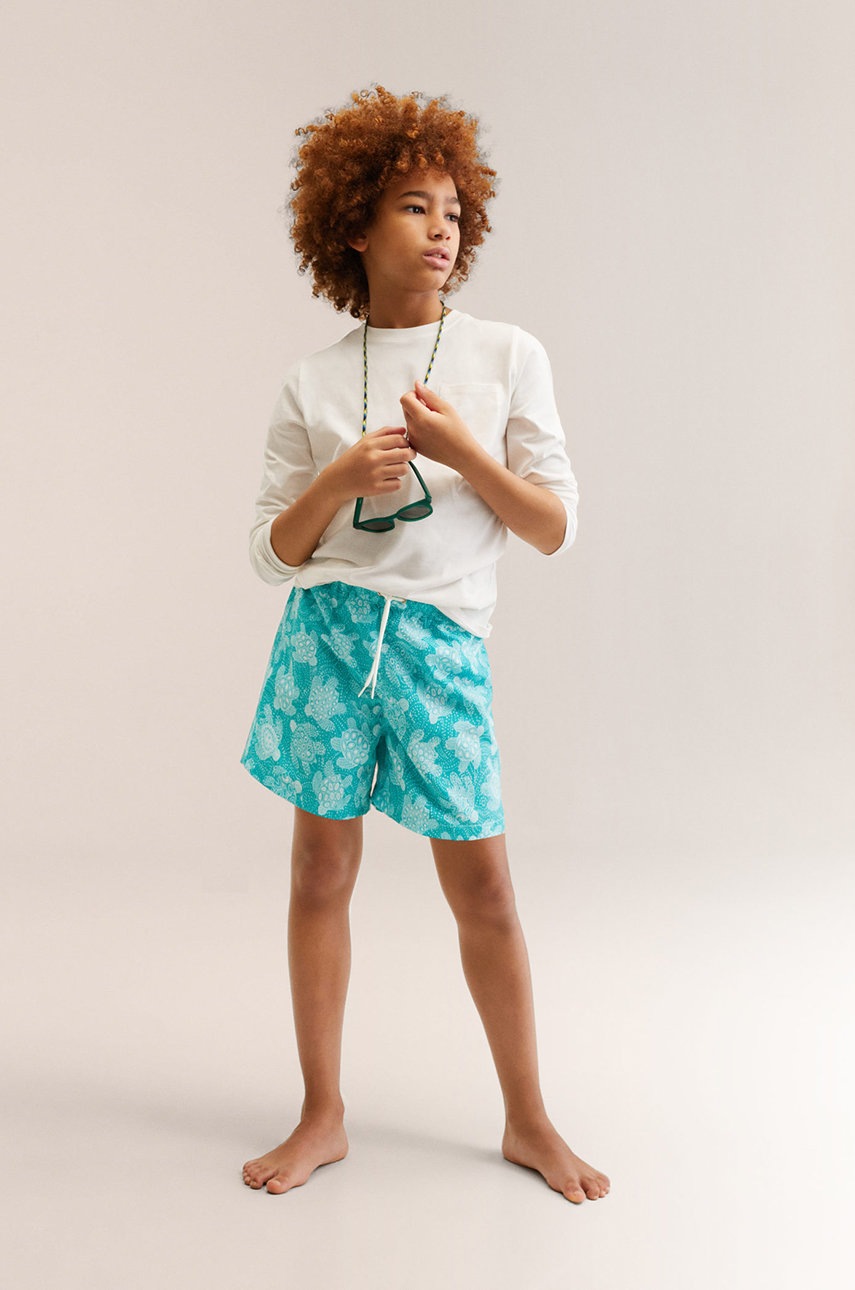

Детские шорты для плавания Mango Kids Tortugab цвет бирюзовый