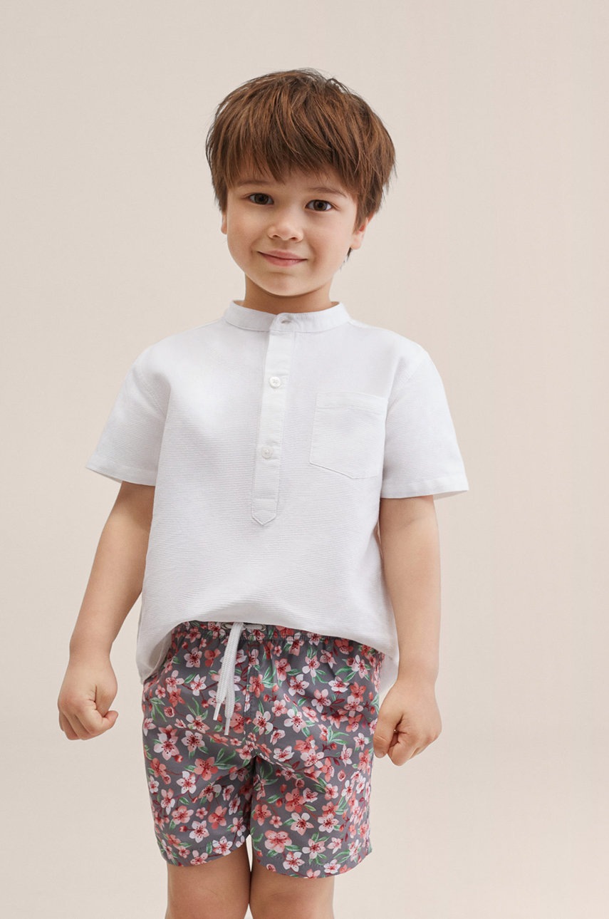 

Детски плувни шорти Mango Kids Hibisbb в кафяво, Кафяв