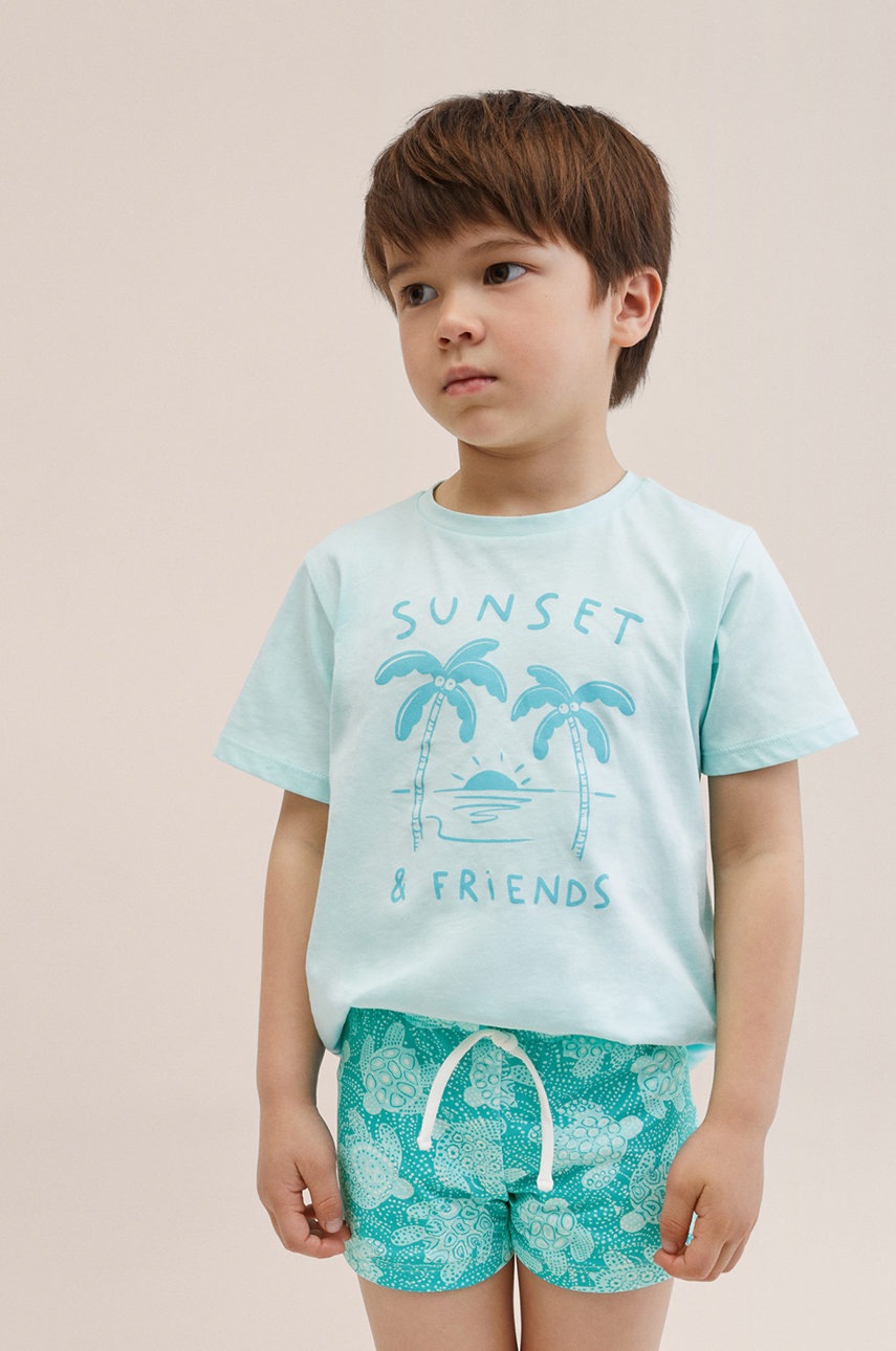 

Детски плувни шорти Mango Kids Tortubb в тюркоазено, Тюркоазен