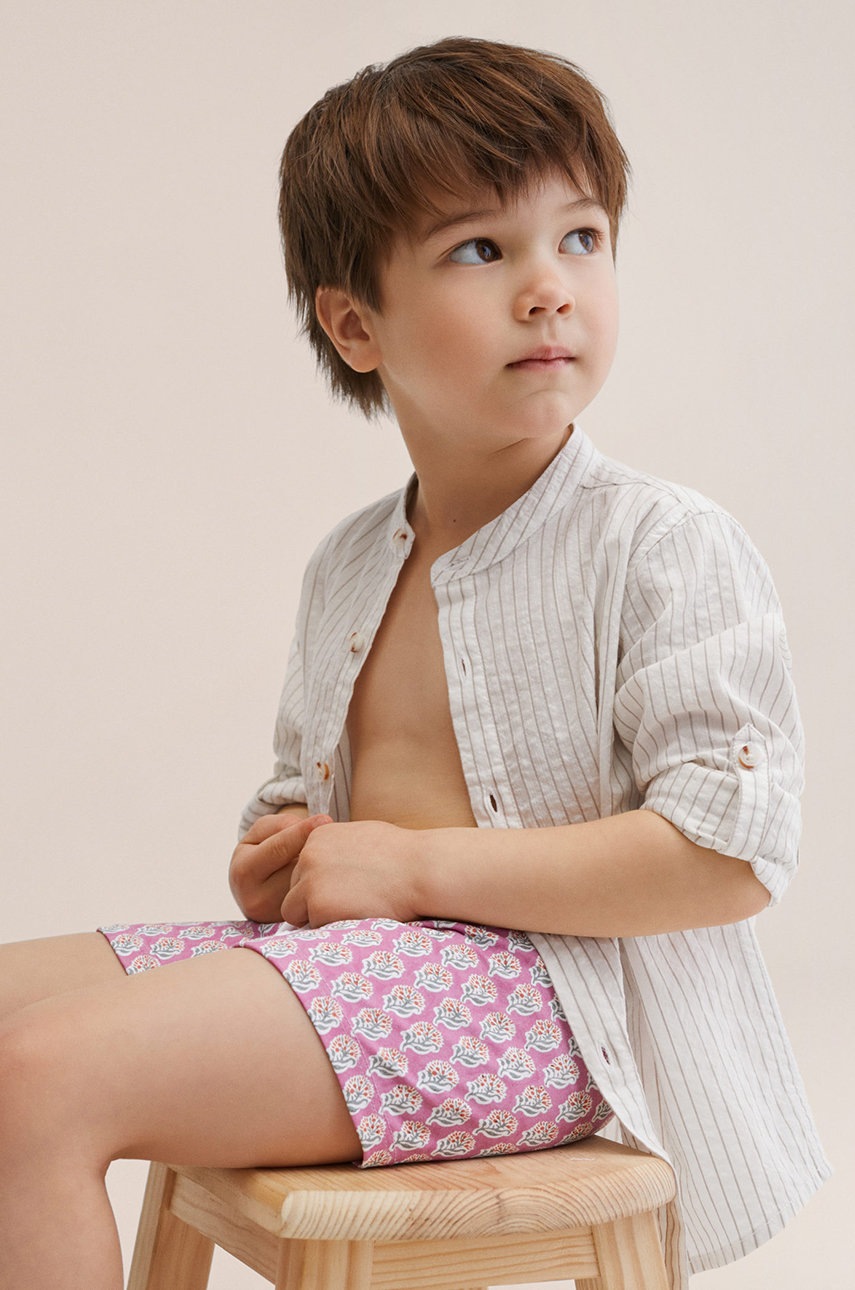 

Детски плувни шорти Mango Kids Batikbb в розово, Розов