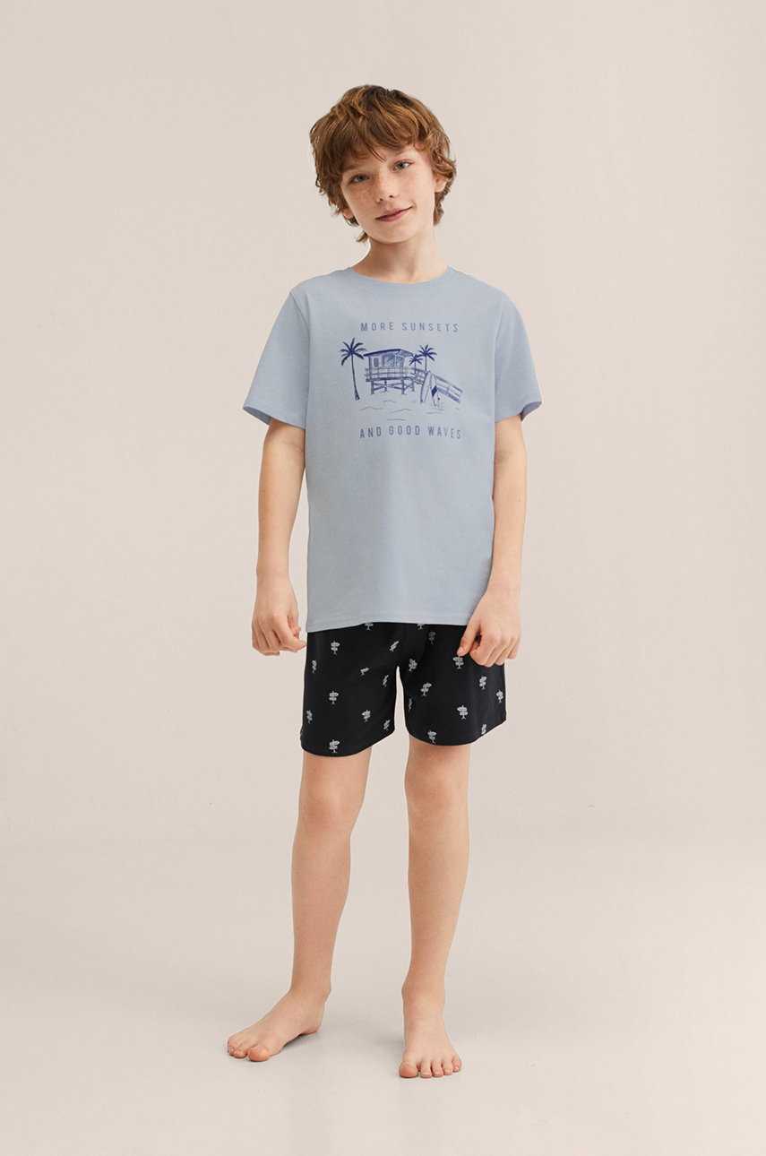 

Дитяча бавовняна піжама Mango Kids Sunset візерунок