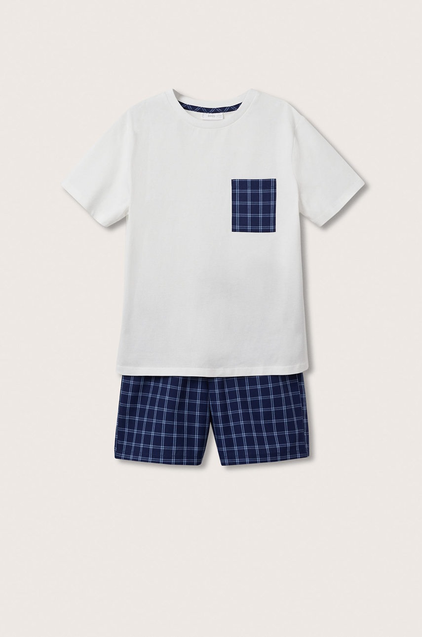 

Детская хлопковая пижама Mango Kids Mumin цвет белый узор