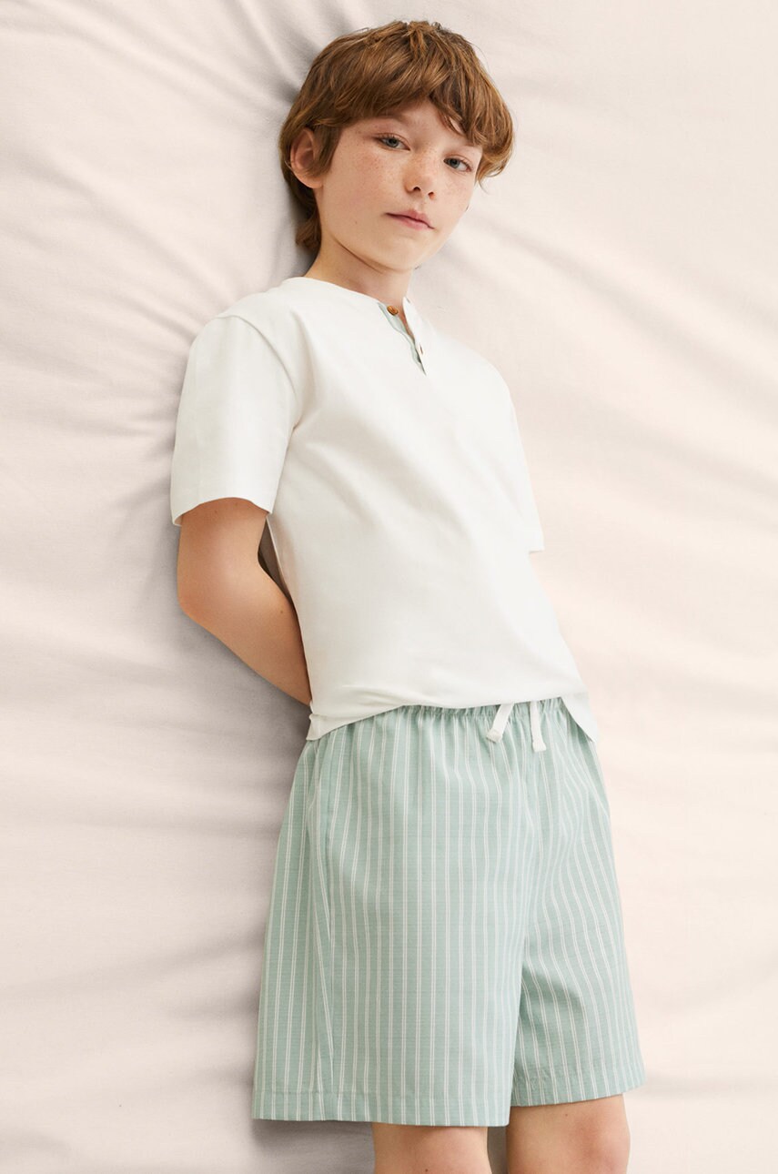 

Детска пижама Mango Kids Evans в зелено с десен, Зелен