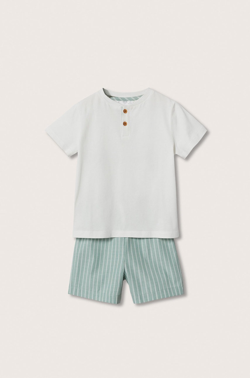 

Детская пижама Mango Kids Evansb цвет зелёный узор