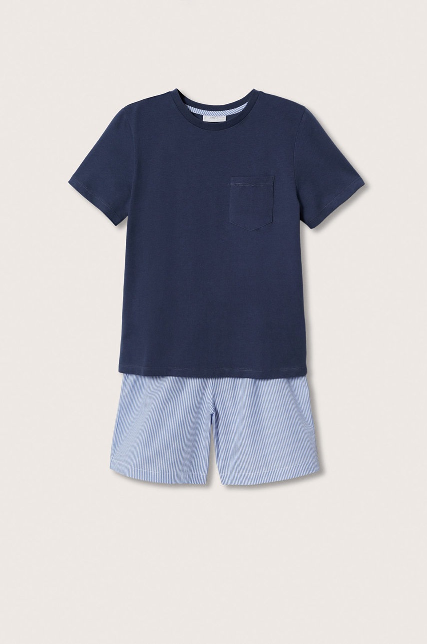 

Детская хлопковая пижама Mango Kids Raul цвет синий узор