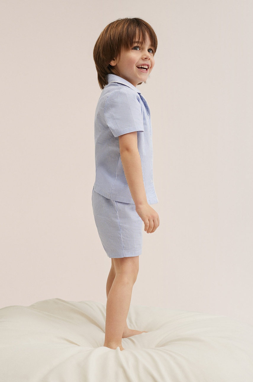 

Детска памучна пижама Mango Kids Julesb с десен, Син