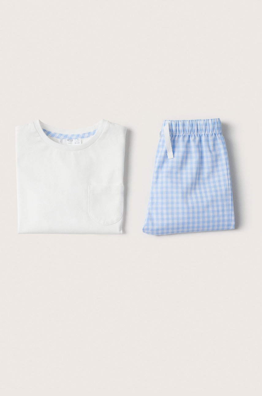 

Детская хлопковая пижама Mango Kids Dean цвет белый узор