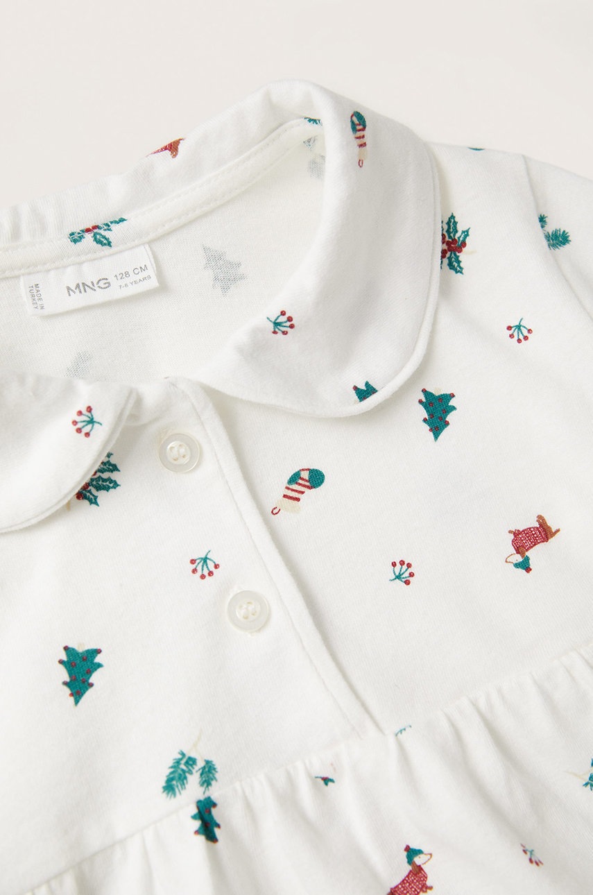 

Дитяча бавовняна піжама Mango Kids Xmas колір білий візерунок