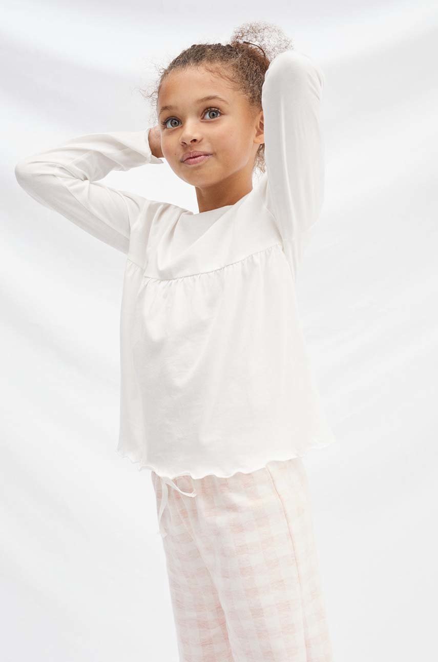 

Дитяча піжама Mango Kids колір рожевий однотонна