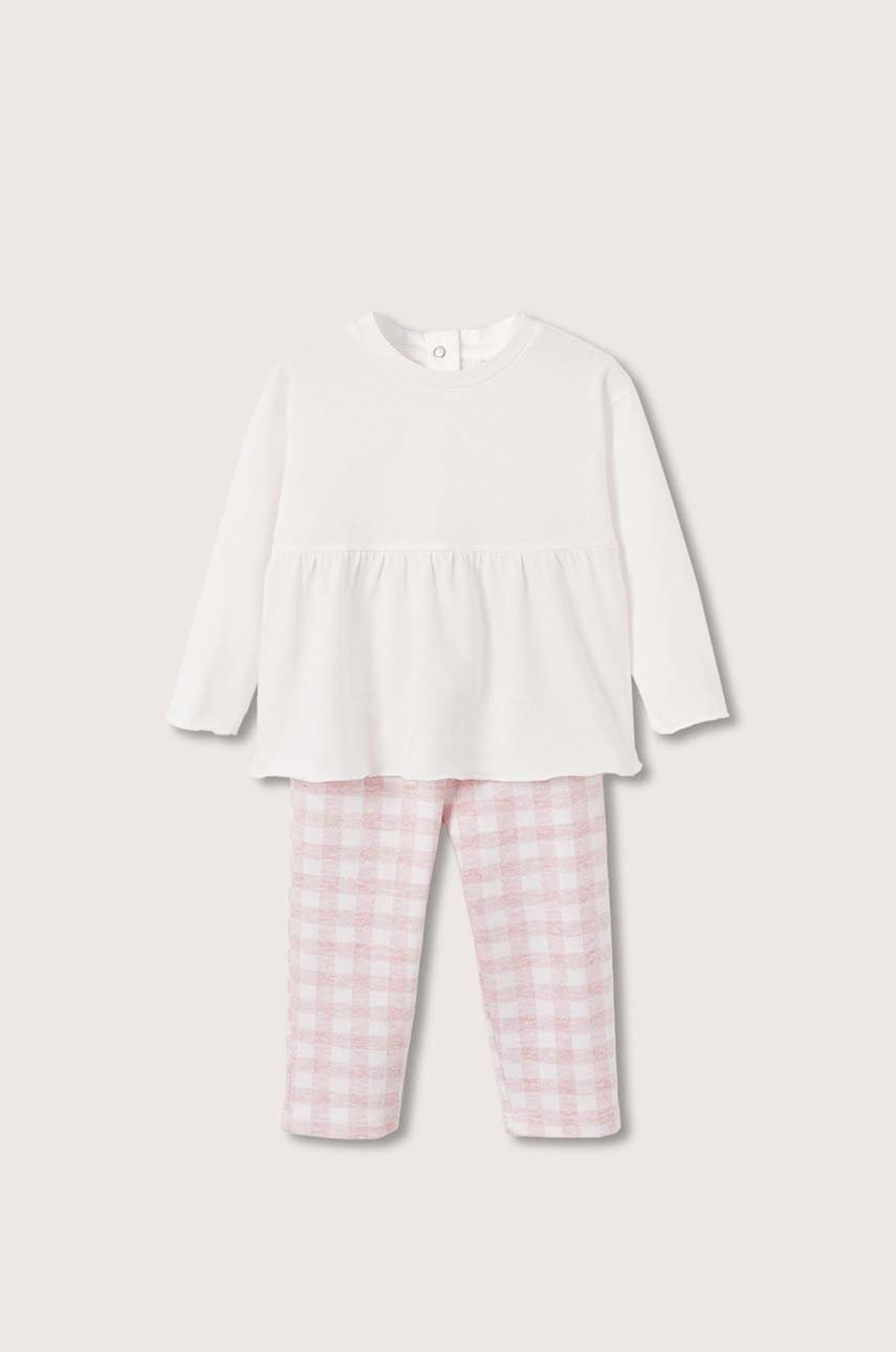 

Детска пижама Mango Kids в розово с изчистен дизайн, Розов