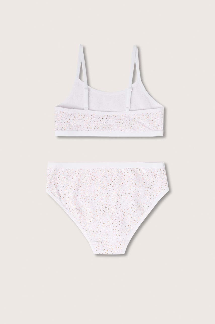 

Детский бюстгальтер и трусики Mango Kids Flores цвет белый
