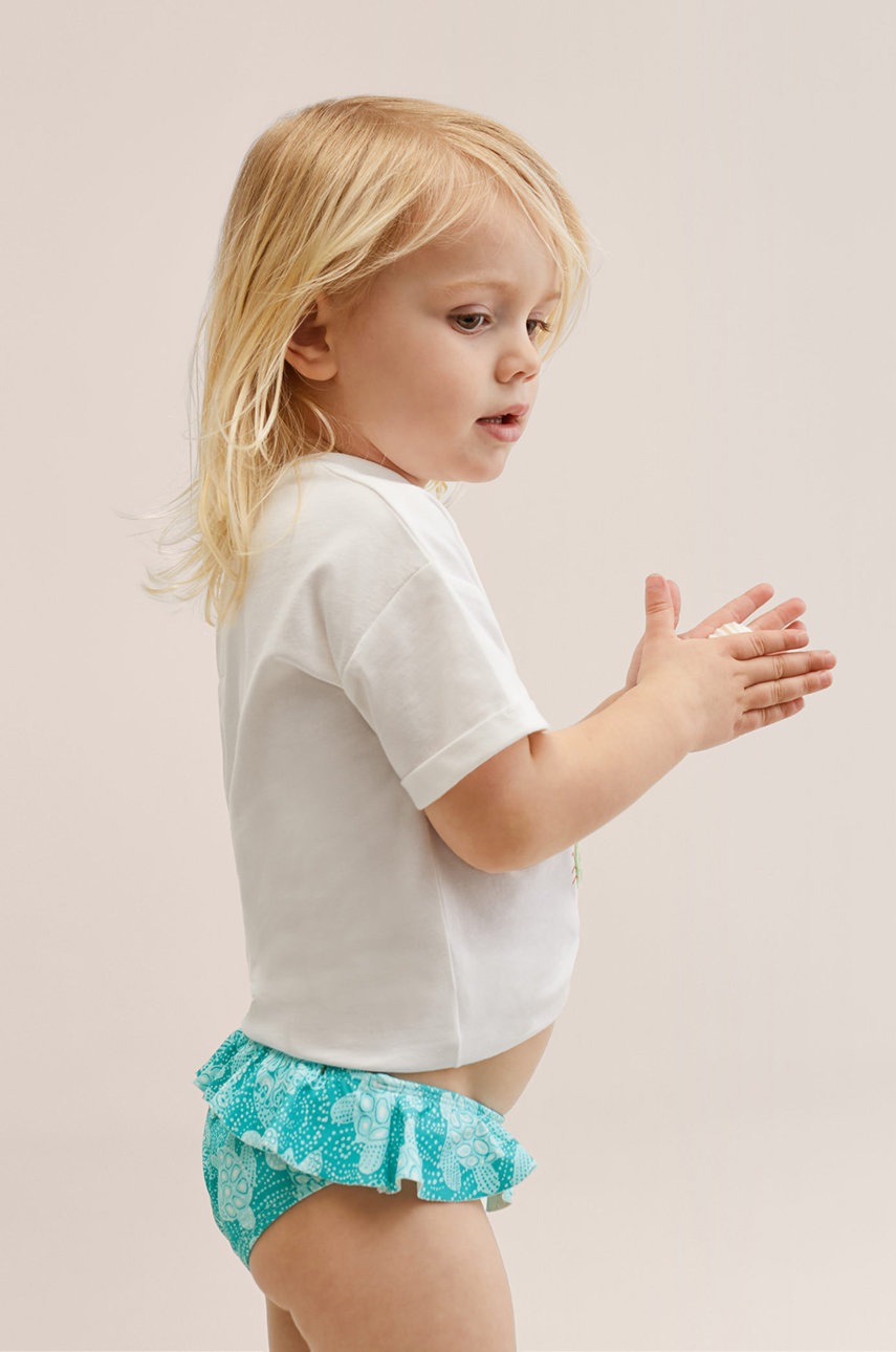 

Дитячі купальні труси Mango Kids Tortubg колір бірюзовий