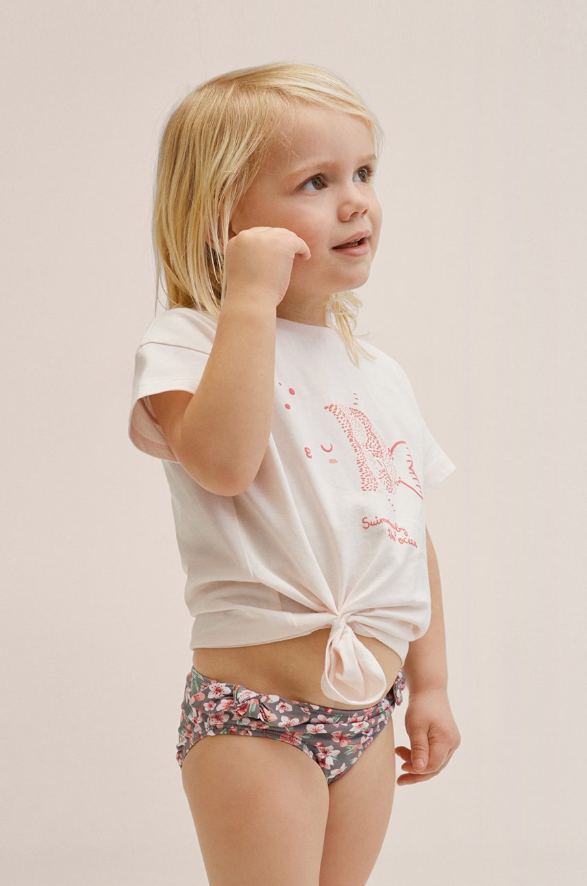 

Дитячі купальні труси Mango Kids Hibisbg колір коричневий