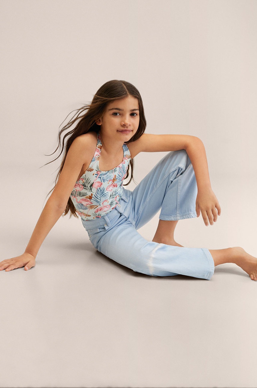 

Детски бански костюм Mango Kids Flamingo в зелено, Зелен
