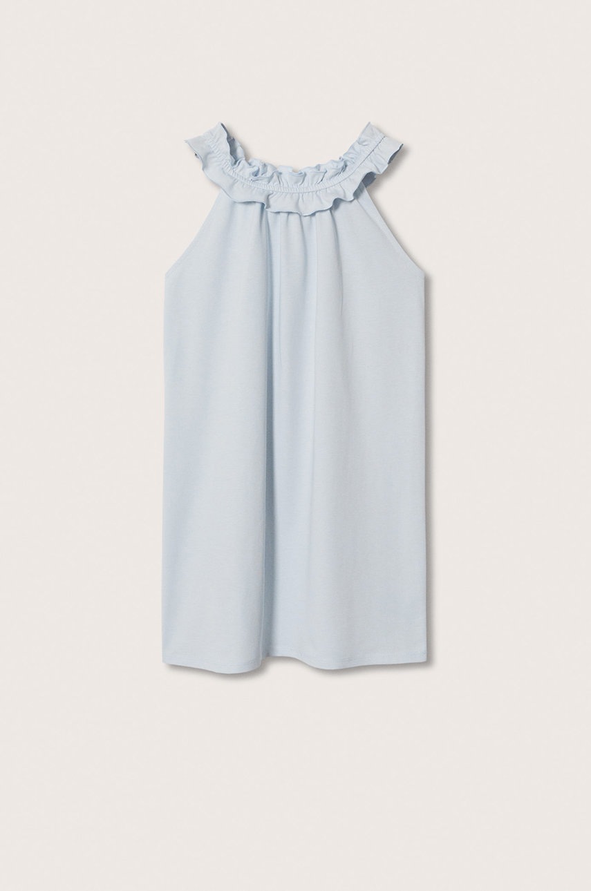 

Детска пижама Mango Kids Lucy с изчистен дизайн, Син