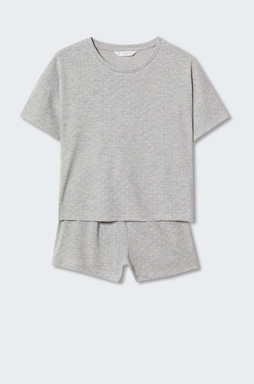 

Детска пижама Mango Kids Patty в сиво с десен, Сив