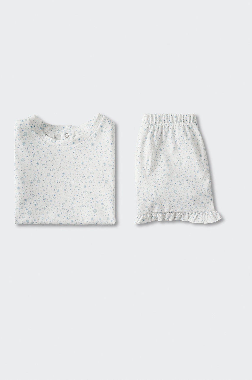

Детска пижама Mango Kids Onab в бяло с десен, Бял