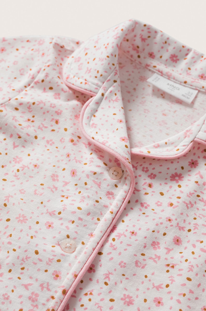 

Детская хлопковая пижама Mango Kids Carlab цвет белый узор