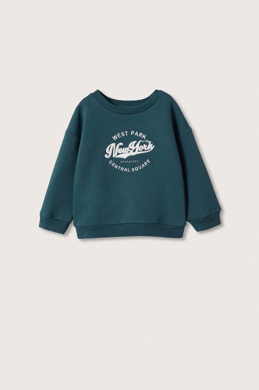 

Детски суичър Mango Kids в тъмносиньо с изчистен дизайн, Тъмносин