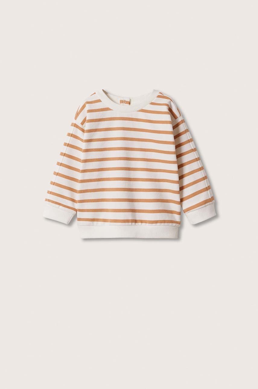 

Детски памучен суичър Mango Kids в оранжево с десен, Оранжев