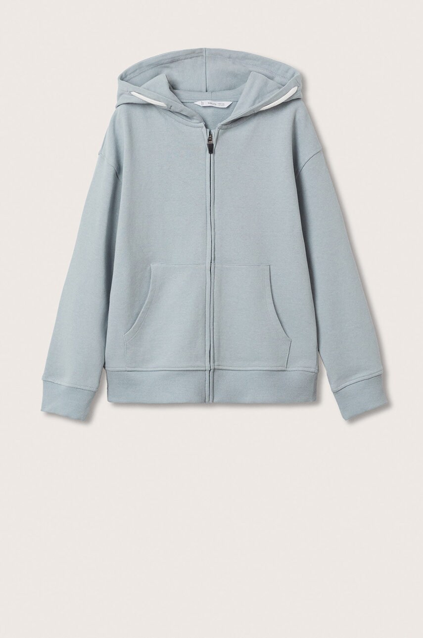 

Детски памучен суичър Mango Kids с изчистен дизайн, Син