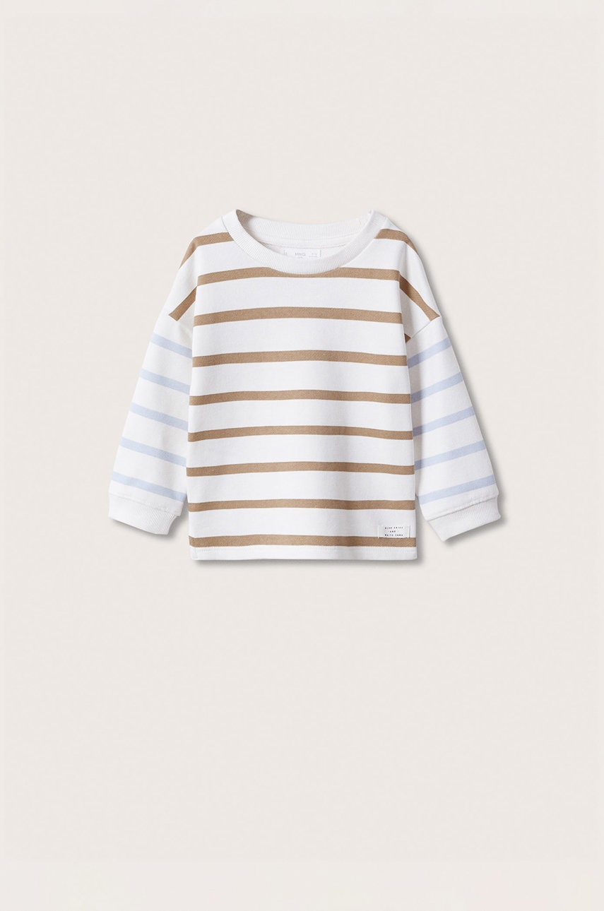 

Детски памучен суичър Mango Kids Kurt в бяло с десен, Бял