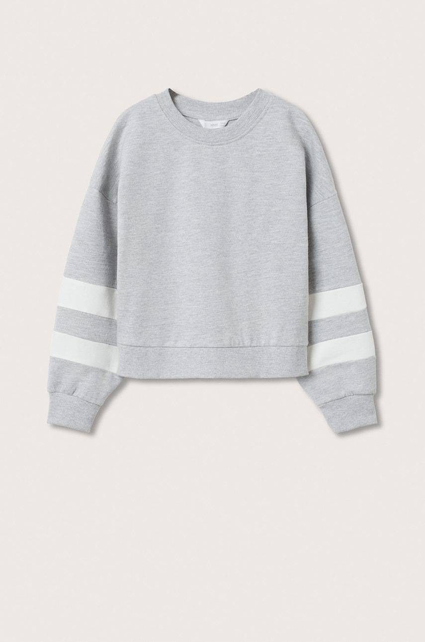 

Детски памучен суичър Mango Kids в сиво с изчистен дизайн, Сив