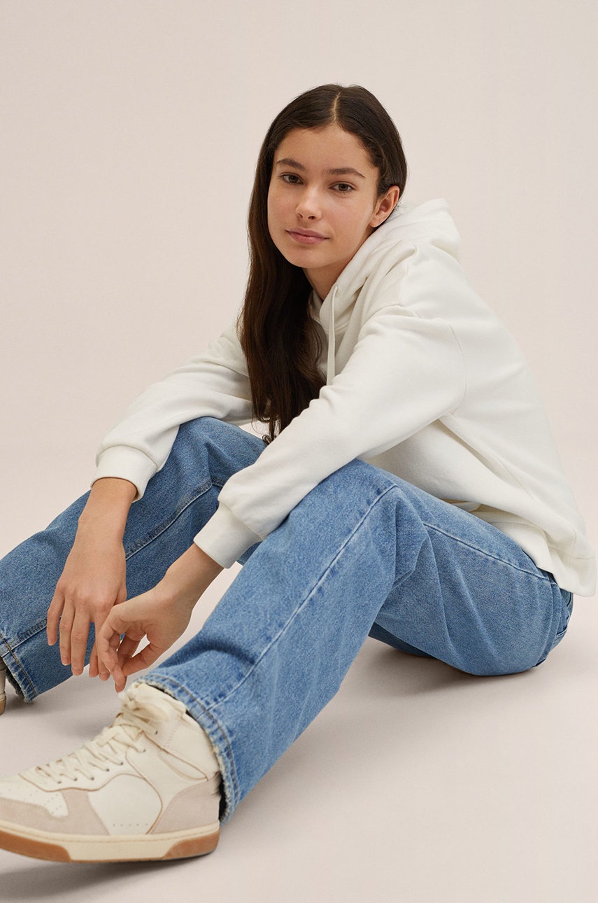 

Детская кофта Mango Kids цвет белый гладкая