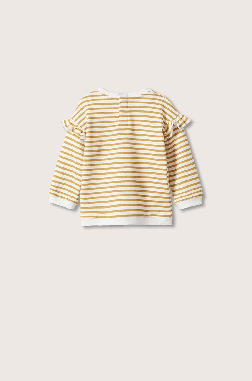 

Дитяча бавовняна кофта Mango Kids колір жовтий візерунок