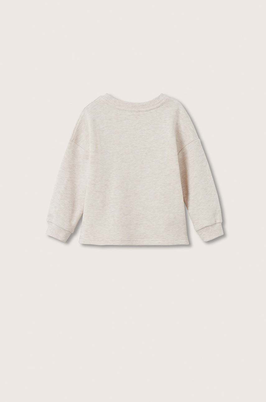 

Дитяча бавовняна кофта Mango Kids колір бежевий з аплікацією