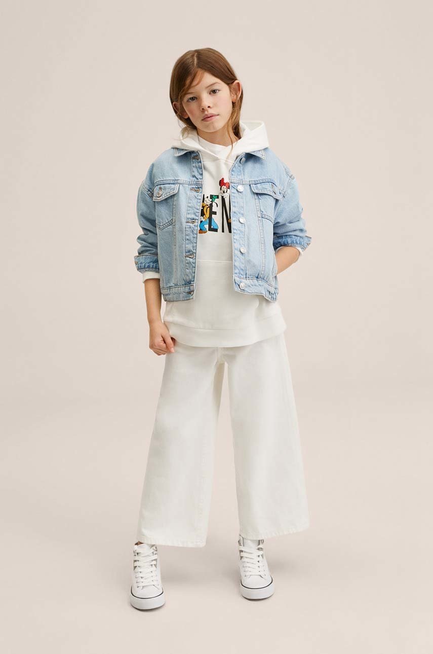 

Дитяча бавовняна кофта Mango Kids колір білий з принтом