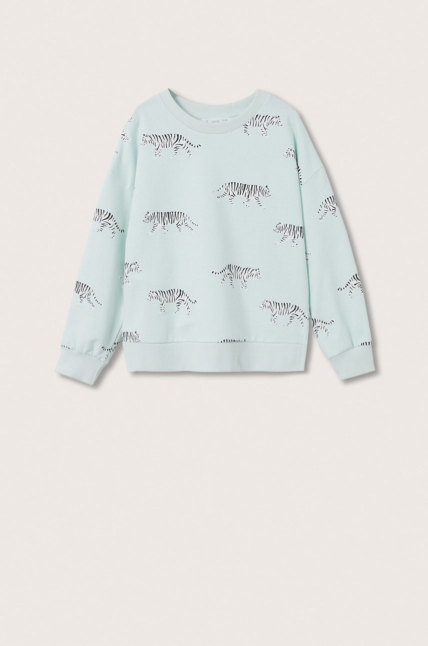 

Детски памучен суичър Mango Kids в зелено с изчистен дизайн, Зелен
