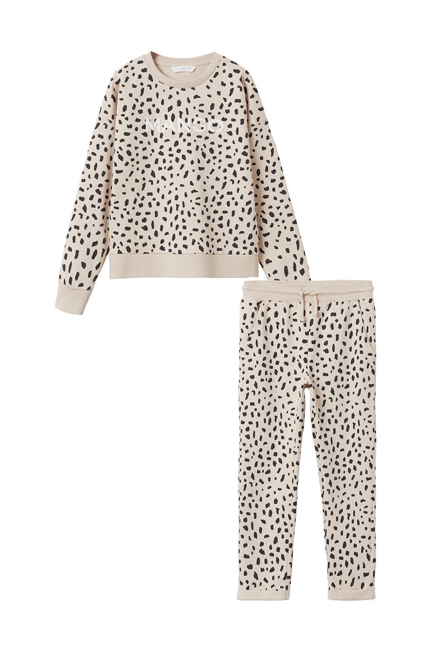 

Детски памучен анцуг Mango Kids Chilepk в сиво, Сив